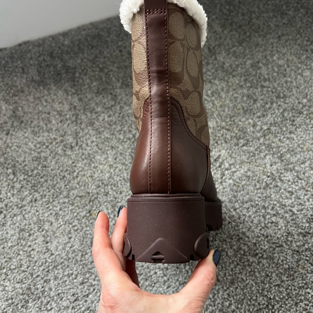 Coach Brown and Cream Winter Boots - Picture 3 of 5